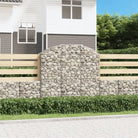 Decoratieve tuinbarrière van gegalvaniseerd ijzer met versterkte schanskorfhaken - 150 x 30 x 140/160 cm / 1