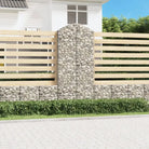 Decoratieve tuinbarrière van gegalvaniseerd ijzer met versterkte schanskorfhaken - 100 x 30 x 220/240 cm / 1