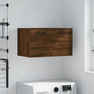 Decoratieve wandkast van bewerkt hout voor binnen en opbergruimte - bruin eikenkleur / 60 x 36.5 x 35 cm / 1