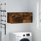 Decoratieve wandkast van bewerkt hout voor binnen en opbergruimte - Gerookt eiken / 80 x 36.5 x 35 cm / 1