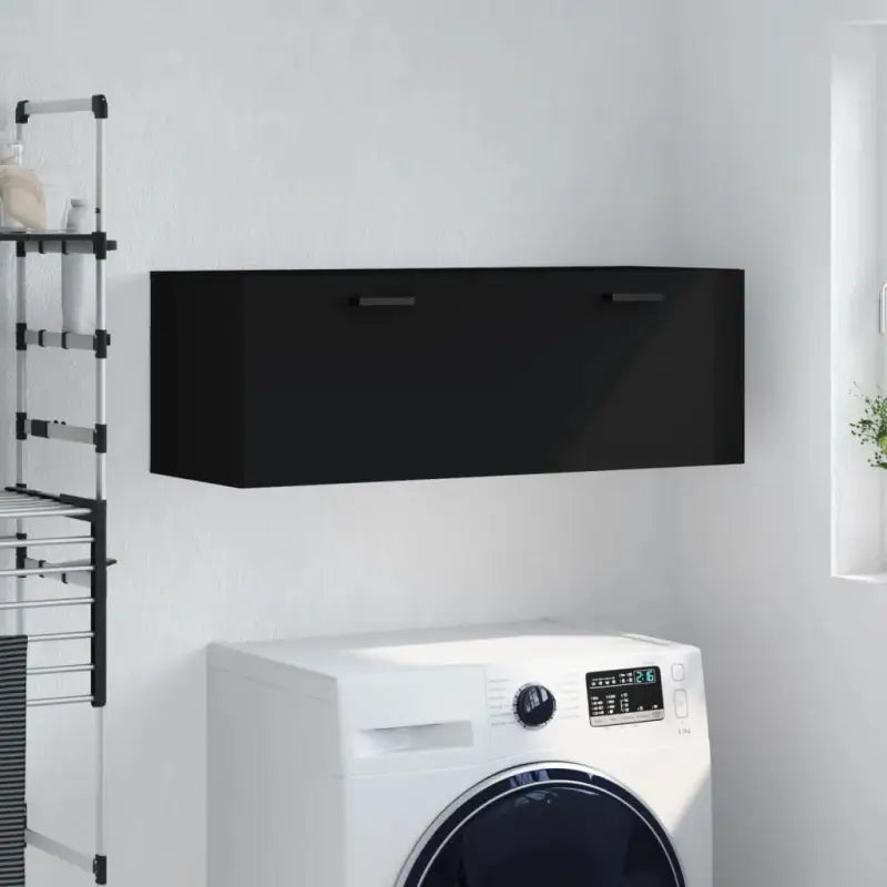 Decoratieve wandkast van bewerkt hout voor binnen en opbergruimte - Zwart / 100 x 36.5 x 35 cm / 1 - Opbergkasten &