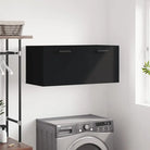 Decoreer met een wandkast van bewerkt hout voor een praktische uitstraling - Zwart / 80 x 36.5 x 35 cm / 1