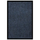 Deurmat met gestreept grijs en naaldvilt oppervlak voor vuilpreventie - Blauw / 80 x 120 cm / 1 - Deurmatten