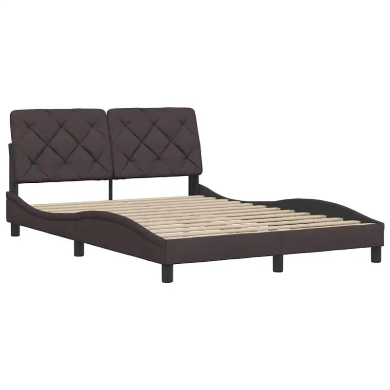 Donkerbruin bedframe met ademend vermogen en comfortabel polyesterstof - Bedden & bedframes