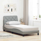 Donkerbruin bedframe met ademend vermogen en comfortabel polyesterstof - Lichtgrijs / 80 x 200 cm - Bedden & bedframes