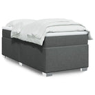 Donkerbruin boxspringbed met ademend vermogen en zachte materiaal vulling - Donkergrijs / 90 x 200 cm - Bedden &