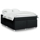 Donkerbruin boxspringbed met ademend vermogen en zachte materiaal vulling - Zwart / 140 x 200 cm - Bedden & bedframes