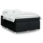 Donkerbruin boxspringbed met ademend vermogen en zachte materiaal vulling - Zwart / 160 x 200 cm - Bedden & bedframes