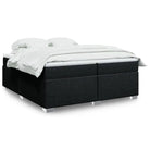 Donkerbruin boxspringbed met ademend vermogen en zachte materiaal vulling - Zwart / 200 x 200 cm - Bedden & bedframes
