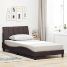 Donkergrijs bedframe met ademend vermogen en duurzaam polyester doek - Donkerbruin / 100 x 200 cm - Bedden & bedframes