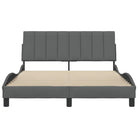 Donkergrijs bedframe met ademend vermogen en duurzaam polyester doek - Bedden & bedframes