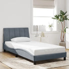 Donkergrijs bedframe met hoofdeinde en multiplex lattenbodem - Donkergrijs / 100 x 200 cm - Bedden & bedframes