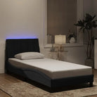 Donkergroen bedframe met LED-verlichting en multiplex lattenbodem - Zwart / 90 x 200 cm - Bedden & bedframes