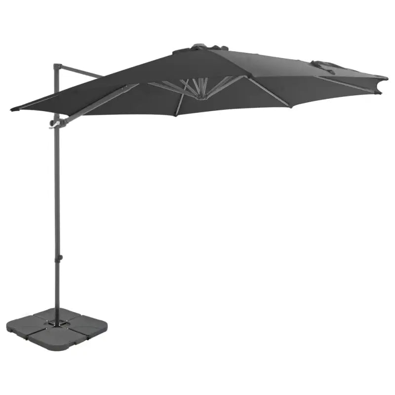 Draagbare voet parasol met uv-bestendig doek en aluminium frame - Antraciet / 1 - Parasols en zonneschermen