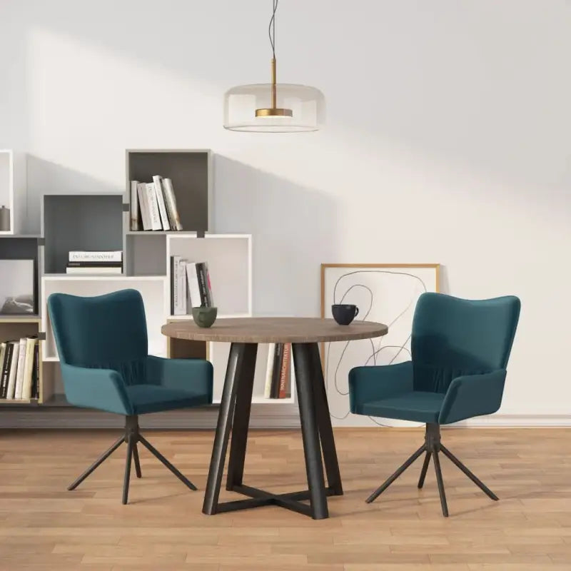 Draaibare eetkamerstoelen met elegant en comfortabel ontwerp - Blauw / 2 - Eetkamerstoelen