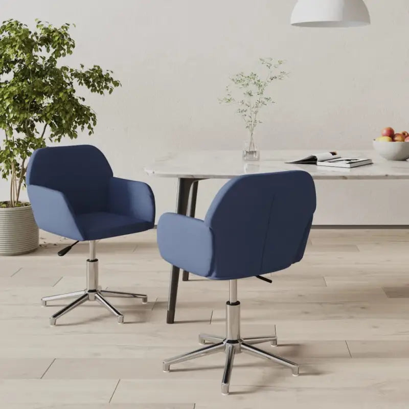 Draaibare Eetkamerstoelen met Elegant en Duurzaam Stoffenontwerp - Blauw / 2 - Eetkamerstoelen