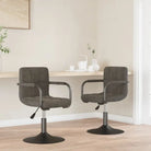 Draaibare Eetkamerstoelen met Fluweel en Stalen Frame - Donkergrijs / 2 - Eetkamerstoelen