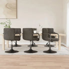 Draaibare Eetkamerstoelen met Fluweel en Stalen Frame - Donkergrijs / 6 - Eetkamerstoelen