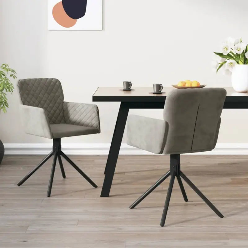 Draaibare eetkamerstoelen met hoogte armleuning en elegant design - Lichtgrijs / 2 - Eetkamerstoelen