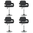 Draaibare Eetkamerstoelen met Kunstlederen Bekleding - Zwart / 4 - Eetkamerstoelen