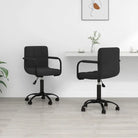Draaibare Eetstoelen in Fluweel voor een Moderne Look - Zwart / 2 - Eetkamerstoelen