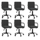 Draaibare Eetstoelen in Fluweel voor een Moderne Look - Zwart / 6 - Eetkamerstoelen