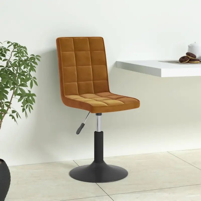 Draaibare eetstoelen met fluweel voor een moderne keukenstijl - Bruin / 6 - Eetkamerstoelen