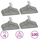 Draaibare haak set van kunststof en metaal met beschermend fluweeloppervlak - Grijs / 100 - Kleerhangers