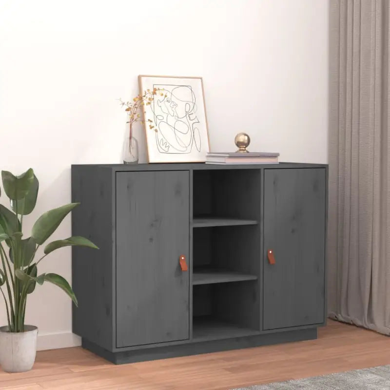 Dressoir beschikt over massief grenenhout voor een natuurlijke uitstraling - Grijs / 1 - Dressoirs & buffetkasten