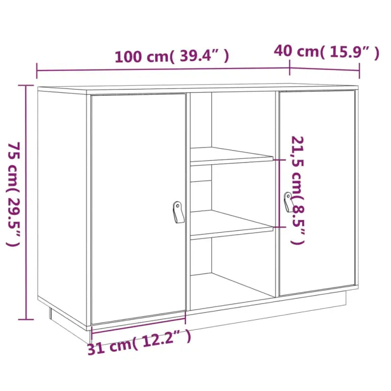 Dressoir beschikt over massief grenenhout voor een natuurlijke uitstraling - Dressoirs & buffetkasten