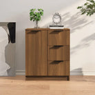 Dressoir in grijs sonoma eiken met bewerkt hout voor een moderne uitstraling - bruin eikenkleur / 1 - Dressoirs &