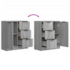 Dressoir in grijs sonoma eiken met bewerkt hout voor een moderne uitstraling - Dressoirs & buffetkasten