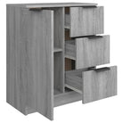 Dressoir in grijs sonoma eiken met bewerkt hout voor een moderne uitstraling - Dressoirs & buffetkasten