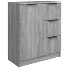 Dressoir in grijs sonoma eiken met bewerkt hout voor een moderne uitstraling - Dressoirs & buffetkasten