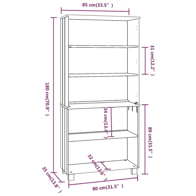 Dressoir in massief grenenhout met aanpasbare afmetingen schap - Dressoirs & buffetkasten