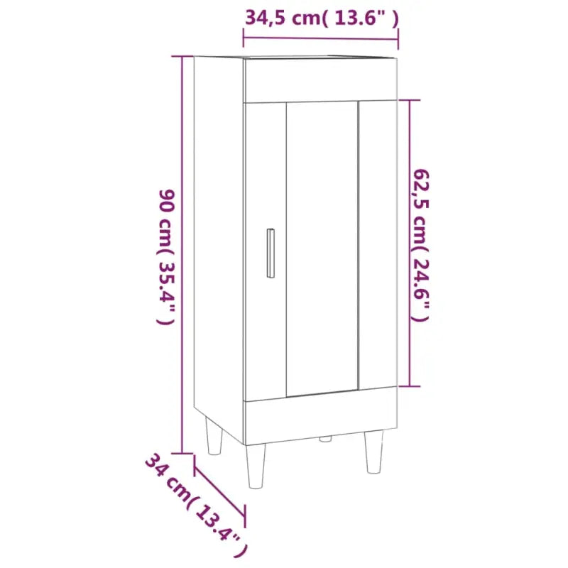 Dressoir met bewerkt hout en houten poten voor je kamer - Dressoirs & buffetkasten
