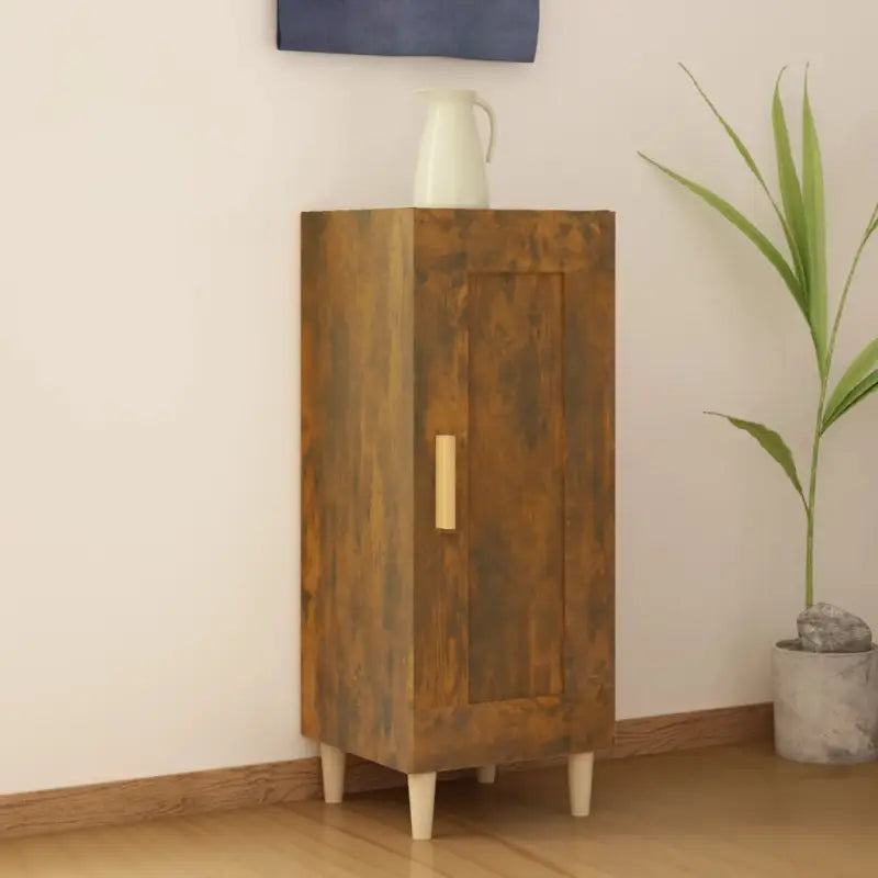 Dressoir met bewerkt hout en houten poten voor je kamer - Gerookt eiken / 1 - Dressoirs & buffetkasten