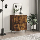 Dressoir met bewerkt hout en ijzeren poten voor een tijdloze uitstraling - Gerookt eiken / 1 - Dressoirs & buffetkasten