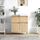 Dressoir met bewerkt hout en ijzeren poten voor een tijdloze uitstraling - Sonoma eiken / 1 - Dressoirs & buffetkasten