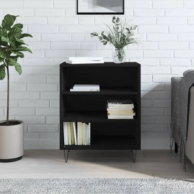 Dressoir met bewerkt hout en ijzeren poten voor een tijdloze uitstraling - Zwart / 1 - Dressoirs & buffetkasten