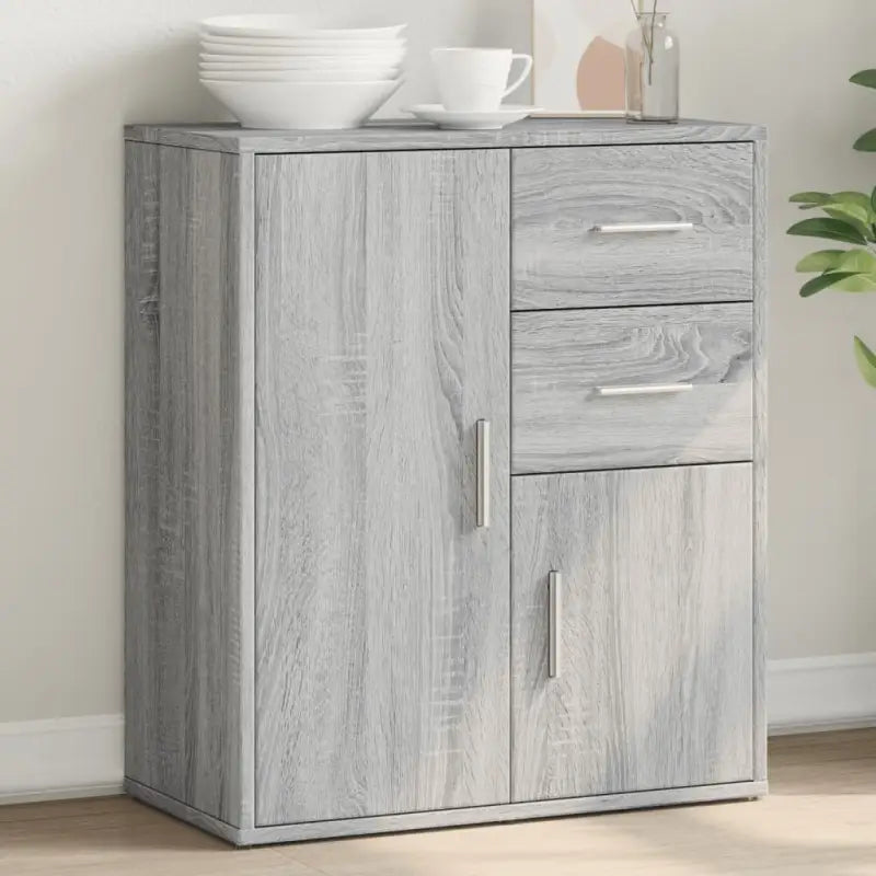 Dressoir met bewerkt hout voor een trendy en stevig interieur - Grijs sonoma / 1 - Dressoirs & buffetkasten