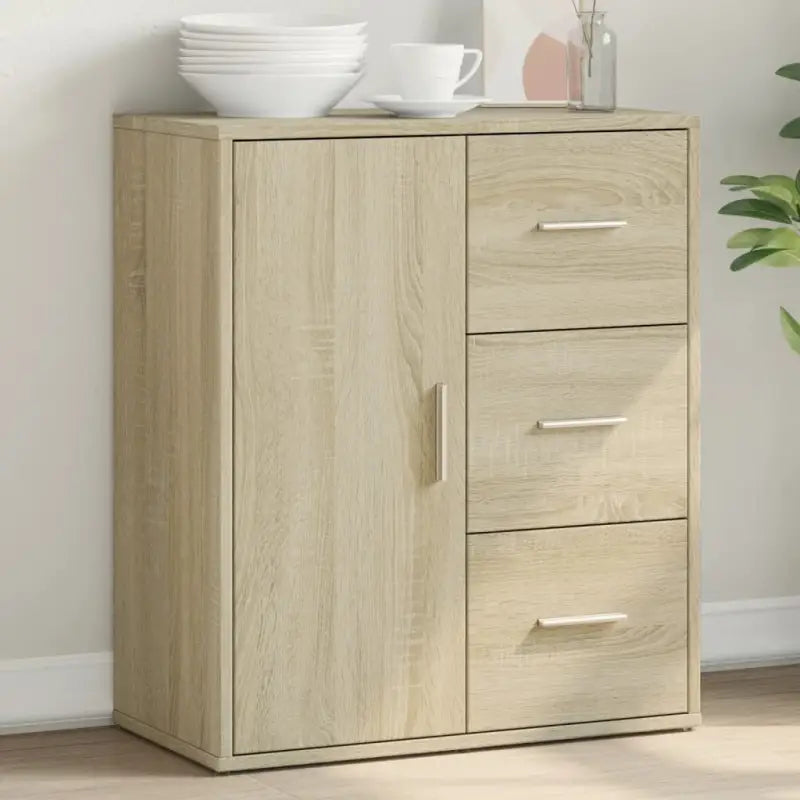 Dressoir met bewerkt hout voor een trendy en stevig interieur - Sonoma eiken / 1 - Dressoirs & buffetkasten