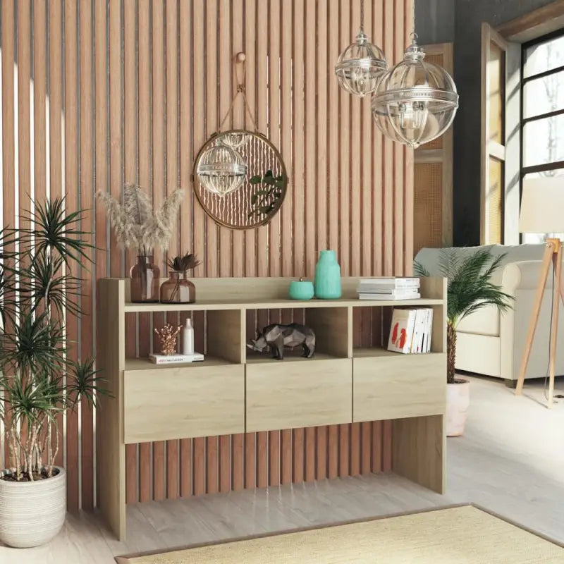 Dressoir met bewerkt hout voor moderne charme en ruime opbergruimte - Sonoma eiken / 1 - Dressoirs & buffetkasten