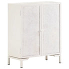 Dressoir met gesneden ontwerp van massief mangohout voor industriële stijl - Wit / 60 x 30 x 76 cm / 1 - Dressoirs &