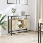Dressoir met glazen blad en tijdloze uitstraling van duurzaam bewerkt hout - Dressoirs & buffetkasten