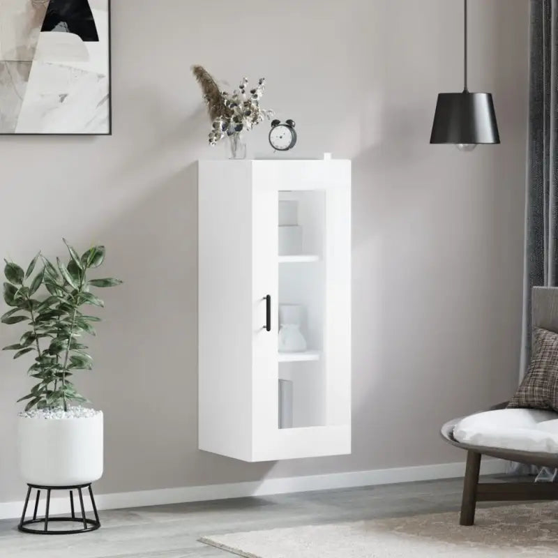 Dressoir met hoogglans wit en bewerkt hout voor een elegante interieur - Dressoirs & buffetkasten