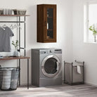 Dressoir met hoogglans wit en bewerkt hout voor een elegante interieur - bruin eikenkleur / 1 - Dressoirs & buffetkasten