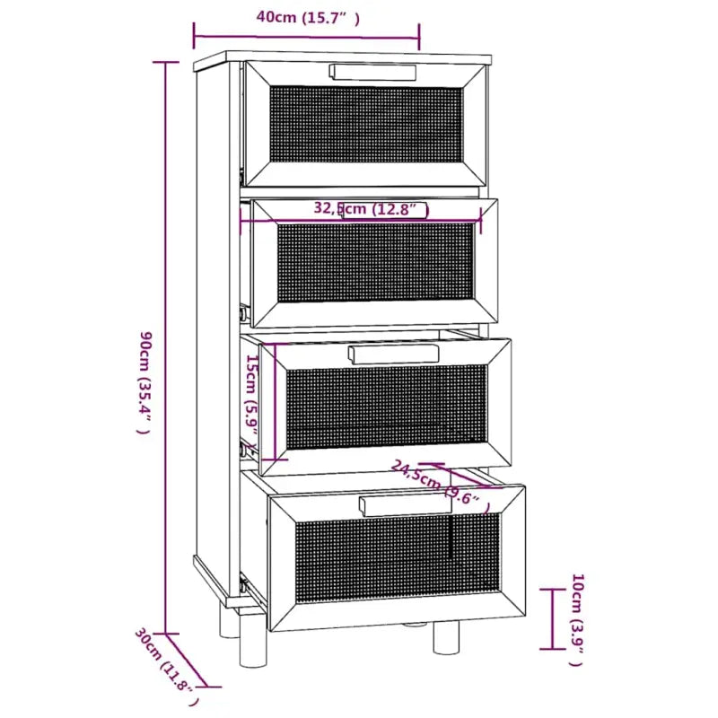 Dressoir met massief grenenhout voor een stabiele en duurzame kamer - Dressoirs & buffetkasten