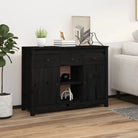 Dressoir met massief grenenhout voor elegante woonkameropslag - Zwart / 1 - Dressoirs & buffetkasten