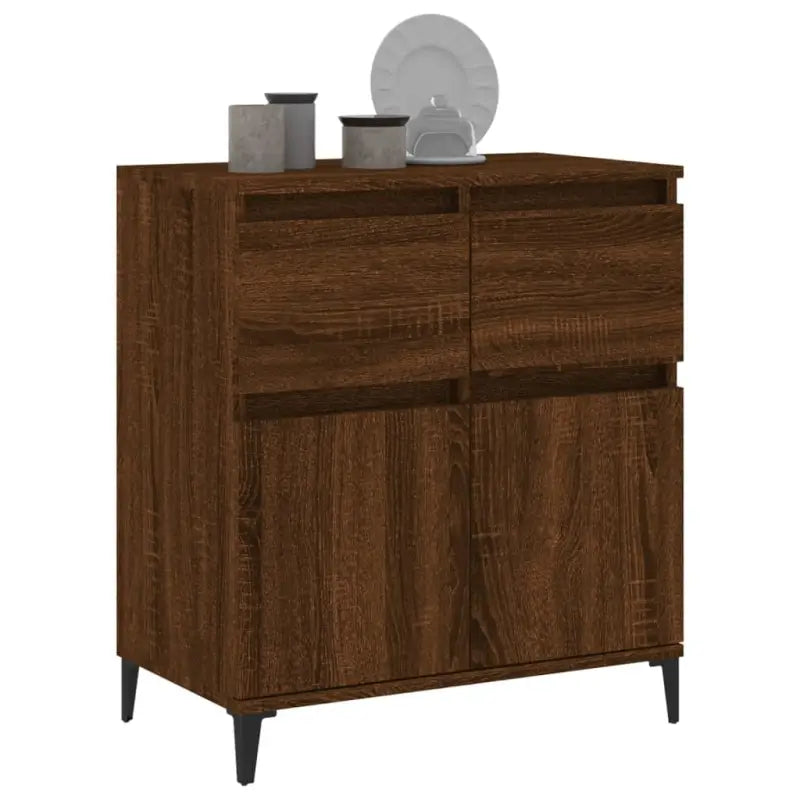 Dressoir met metalen poten en bewerkt hout voor een stijlvol interieur - Dressoirs & buffetkasten